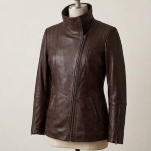 Danier Chocolate Brown Leather Jacket